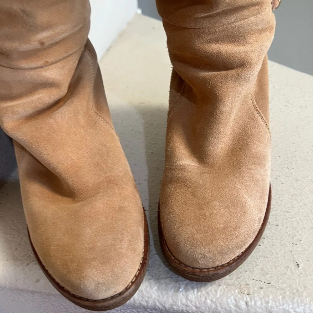 COLE HAAN WOMEN'S AIR MICHELLE‎ KNEE-HIGH Y2K Wedge CIDER SUEDE BOOTS SIZE 9B